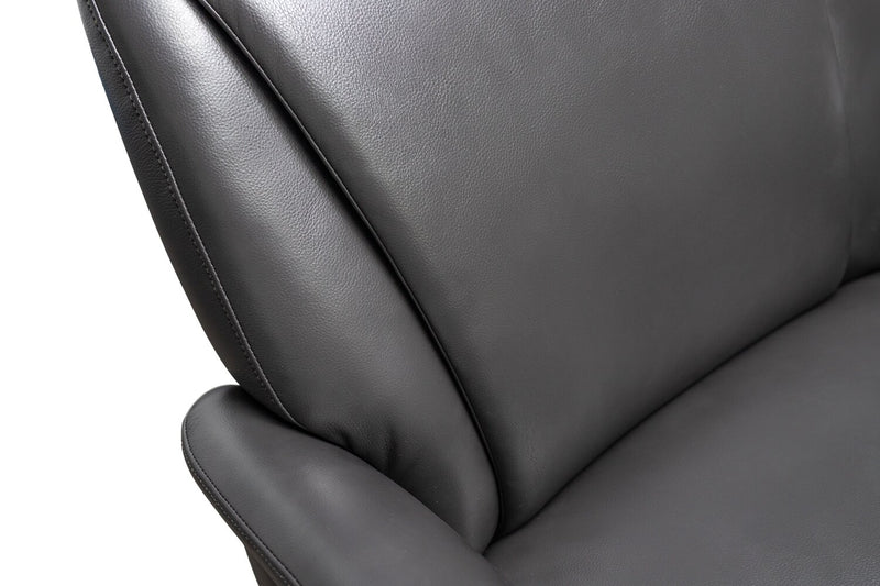 Vega 29.5\" Faux Leather Stress Free Swivel Reclining Chair with Footrest and Aluminum Legs - Grey