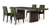 Zelda 5pc Dining Set with Table & 4 Chairs, 78-96\"W - Green & Espresso Brown
