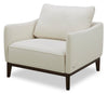 Cindy Crawford Home Gena 38.5\" Linen-Look Fabric Chair with Removable Back Cushion - Cotton White