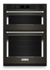 KitchenAid 30\" 6.4 Cu. Ft. Electric Combination Wall Oven with True Convection - Black Stainless Steel PrintShield™ - KOEC530PBS