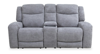 Atlantis 79" Fabric Zero Gravity Power Reclining Loveseat with Storage Console and USB Ports - Dove Grey | Causeuse à inclinaison électrique Atlantis de 72 po en tissu avec console de rangement, ports USB et position zéro gravité - gris tourterelle