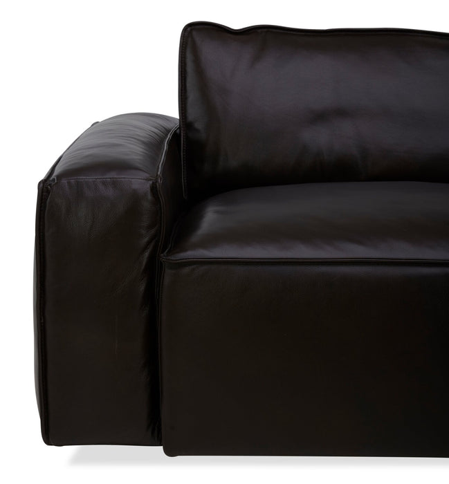 Sedona 3-Piece Genuine Leather Right-Facing Modular Sectional - Chocolate