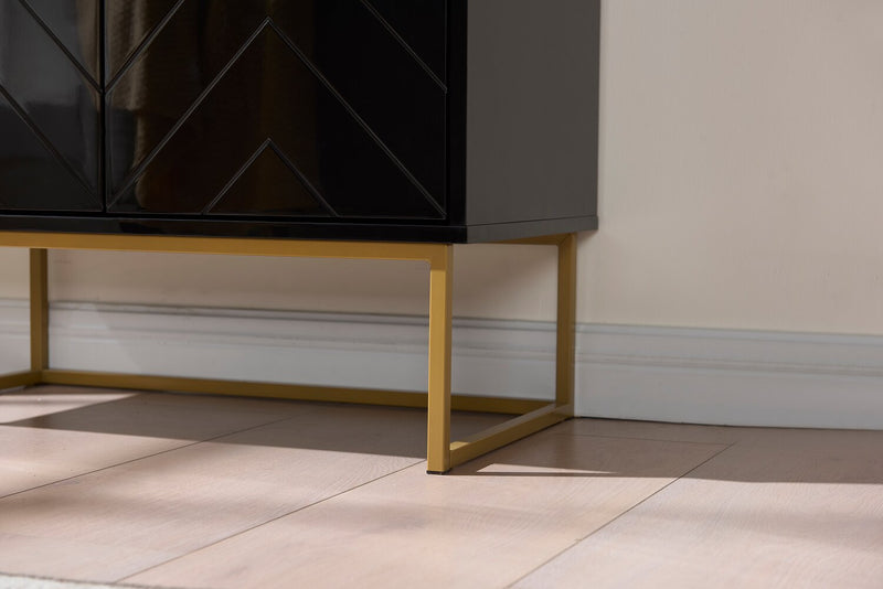 Lottie 28.5\" 2-Door Accent Cabinet - Glossy Black