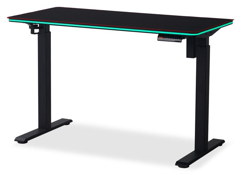 Finch 47\" Gaming Office Desk with Electric Height Adjustment and RGB Lighting – Black