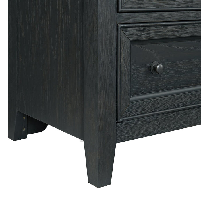 Casa Bedroom Chest of Drawers, 6-Drawer, 39\"W x 52\"H, Wood - Black