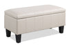 James 39.25\" Faux Leather Storage Ottoman - Beige