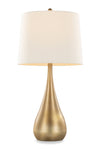 Cassie 29\" Metal Table Lamp with White Linen Shade - Gold