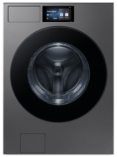 Samsung Bespoke 6.1 Cu. Ft. Front Load Washer with AI Fabric Sensing – Dark Steel - WF90F53ADSA5 | Laveuse Bespoke de Samsung à chargement frontal de 6,1 pi3 avec détecteur de tissu par IA - acier foncé - WF90F53ADSA5