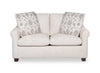 Mallie 60\" Chenille Fabric Loveseat with Rolled Arms and Wood Legs - Shell White