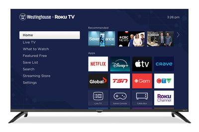 Westinghouse 55" QLED 4K UHD Smart Roku TV (WR55QC5500) – 2025 Model | Téléviseur intelligent QLED Westinghouse UHD 4K de 55 po avec Roku TV (WR55QC5500) - modèle 2025
