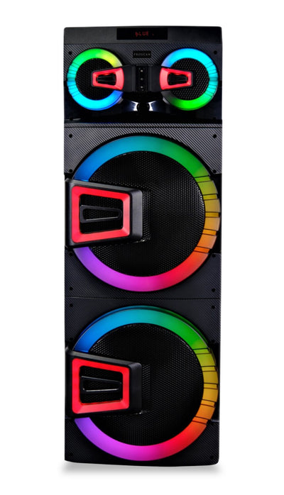 Proscan 2 x 15" 120W Light Up Party Speaker with Bluetooth and Microphone | Haut-parleur de fête de 120 W Proscan 2 x 15 po avec éclairage, Bluetooth et microphone
