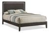 Sable Panel Bed with Headboard & Frame, Dark Grey - Queen Size