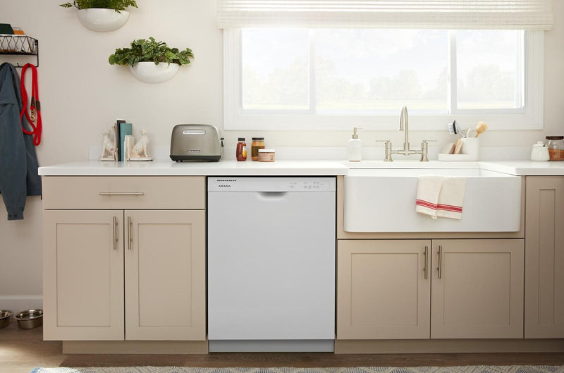 Amana 24\" 59 dBA Front-Control Dishwasher with Triple Filter Wash System - White - ADFS2524RW