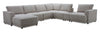 Voyage Modular 7-Piece Left-Facing Fabric Sectional with Console and Removable Back Cushions – Beige