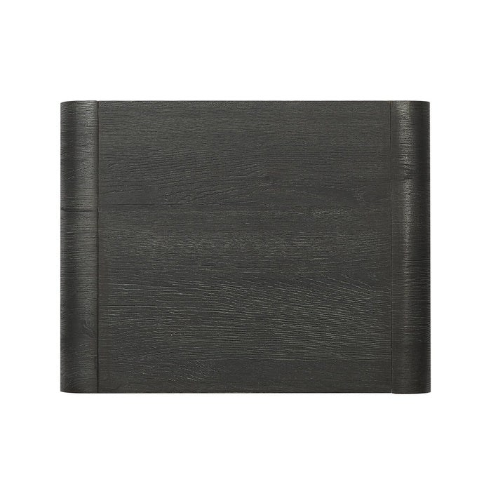 Odin Bedside Nightstand with Storage Shelf, 18\"W x 25.75\"H - Black