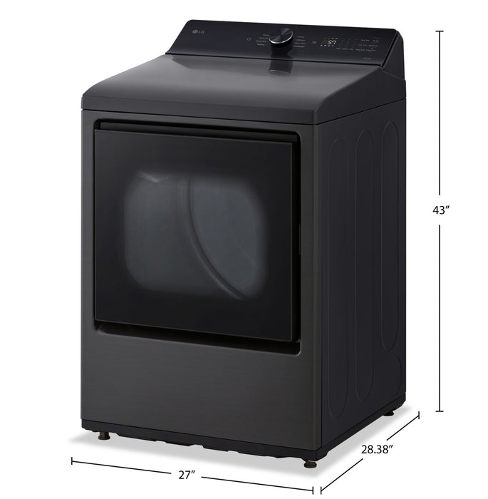 LG 7.3 Cu. Ft. Electric Dryer with AI Sensing and ThinQ® - Platinum Black - DLE8200L