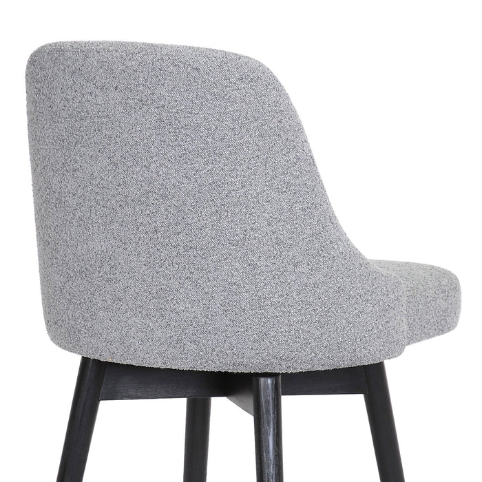 Nash Counter-Height Stool with Swivel Seat, Polyester Fabric, Metal - Grey