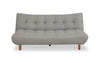 Campus 76\" Fabric Klik Klak Futon with Tufting and Wood Legs - Grey