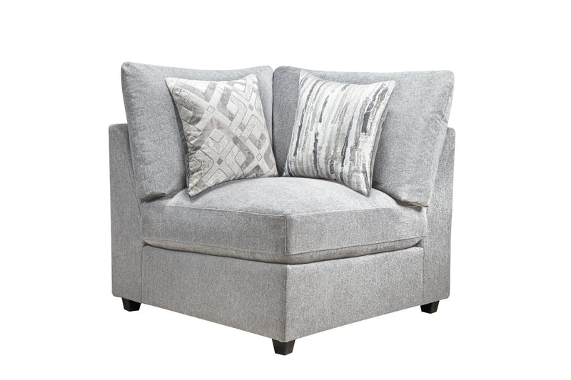 Scott Living Evolve Modular 4-Piece Linen-Look Fabric Sectional with Feather Down Cushions - Grey