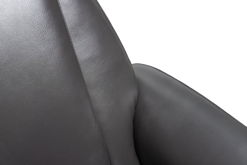 Vega 29.5\" Faux Leather Stress Free Swivel Reclining Chair with Footrest and Aluminum Legs - Grey