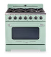 Classic Retro by Unique 36\" 5.2 Cu. Ft. 6-Burner Gas Range with Convection - Summer Mint Green - UGP-36CR LG
