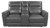 Chateau d’Ax Angelo 75.59\" Genuine Leather Power Reclining Loveseat with Power Headrests - Grey