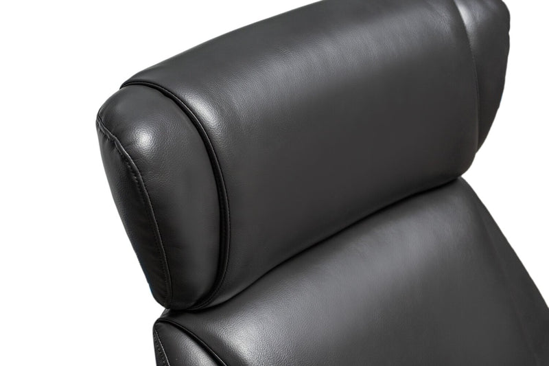 Vega 29.5\" Faux Leather Stress Free Swivel Reclining Chair with Footrest and Aluminum Legs - Grey