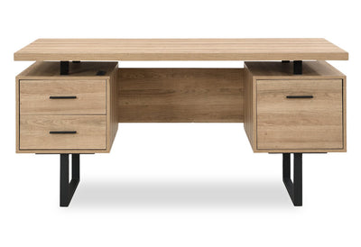 Winslow 60" Desk with 3-Drawers - Light Brown | Bureau Winslow de 60 po à 3 tiroirs - brun clair