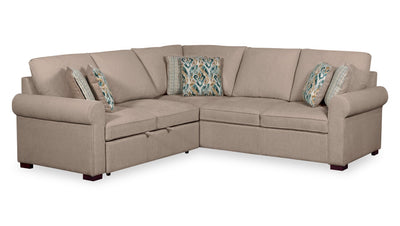Scott Living Haven 3-Piece Chenille Fabric Sleeper Sectional - Taupe | Sofa-lit sectionnel Haven de Scott Living 3 pièces en tissu de chenille - taupe