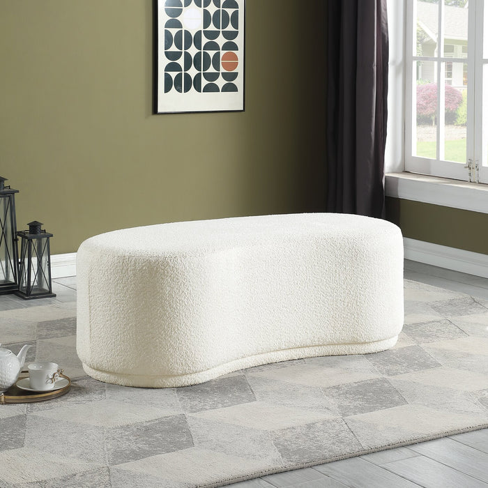 Maren 47.25\" Fabric Curved Bench - Cream