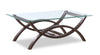 Ricci 48\" Modern Glass Top Coffee Table - Glass with Espresso Finished Legs