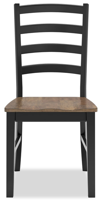 Raven 7pc Dining Package with 60-78\"W Extension Table & 6 Chairs - Two-Tone Black & Brown