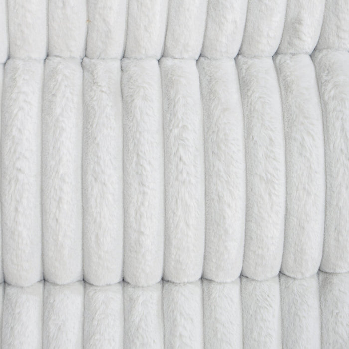 Bryson 38.5\" Faux Fur Fabric Reclining Chair - Mist Grey