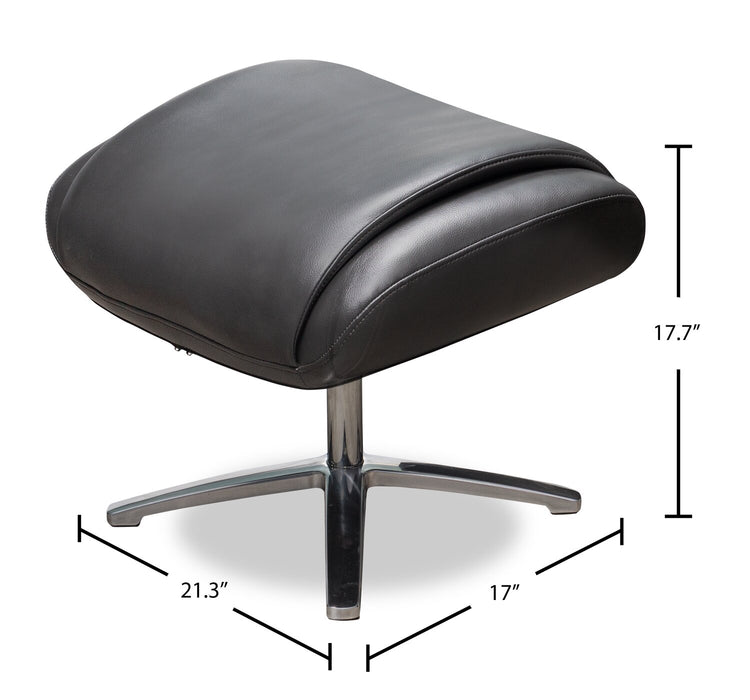 Vega 29.5\" Faux Leather Stress Free Swivel Reclining Chair with Footrest and Aluminum Legs - Grey