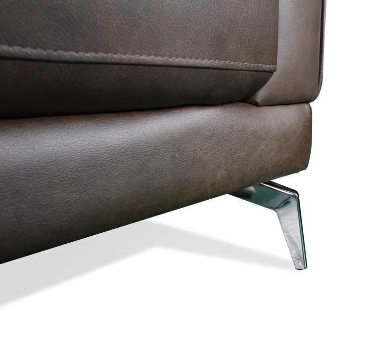 Melrose 36.5\" Top-Grain Genuine Leather Chair with Metal Legs - Dark Brown