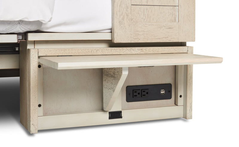 Parker Cabinet Bed, Brushed Driftwood - Queen Size