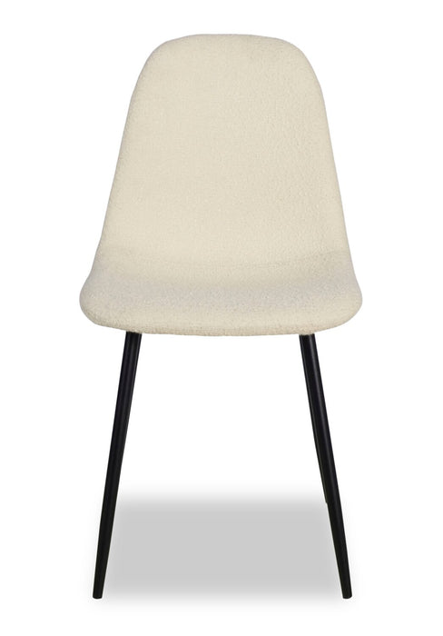Joss Dining Chair with Polyester Fabric, Metal - White