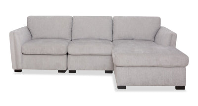 Vault 3-Piece Right-Facing Sectional with Storage Chaise and Two Storage Chairs - Grey | Sofa sectionnel de droite Vault 3 pièces avec fauteuil long de rangement et 2 fauteuils de rangement - gris