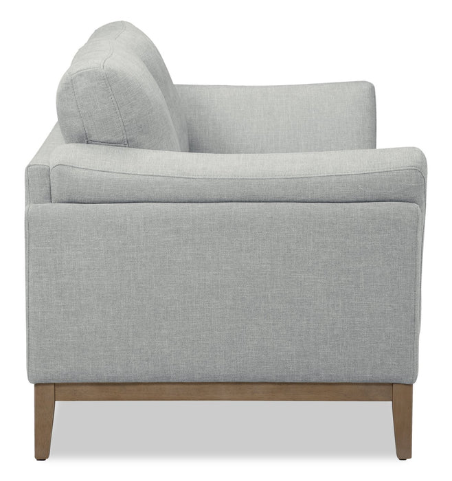 Valley 67.7\" Fabric Loveseat with Rubberwood Base and Legs - Grey