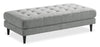 Metro 63\" Fabric Ottoman with Tufted Cushion - Grey