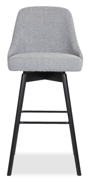 Nash Counter-Height Stool with Swivel Seat, Polyester Fabric, Metal - Grey