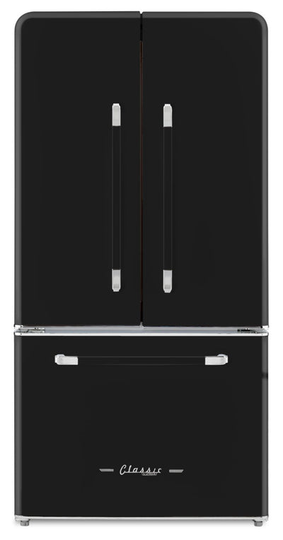 Classic Retro by Unique 36" 21.4 Cu. Ft. Counter-Depth Refrigerator - Midnight Black - UGP-595L B AC | Réfrigérateur Classic Rétro par Unique de 36 po et de 21,4 pi3 de profondeur comptoir - noir minuit - UGP-595L B AC | U595LBAC