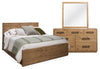 Henri 5pc Bedroom Set with Bed, Dresser & Mirror, Wood, Brown - Queen Size