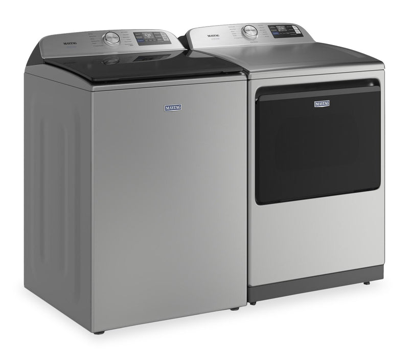 Maytag 6.0 Cu. Ft. Pet Pro Smart Top-Load Washer and 7.4 Cu. Ft. Electric Dryer – Radiant Silver