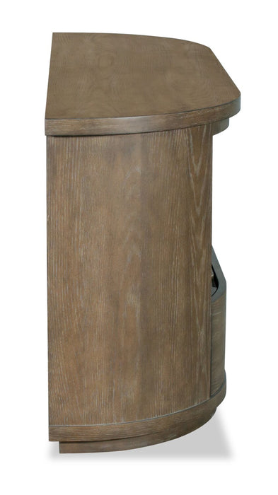 Eldon 60” Modern Round Solid Wood Sofa Table with Storage - Porpoise