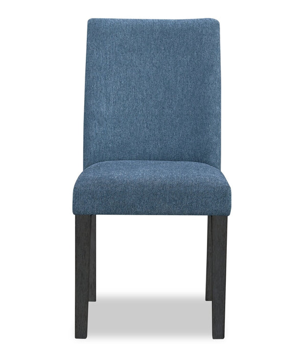 Emery 5pc Dining Set with Table & 4 Chairs, Wood, 72-96\"W Extension - Black & Blue