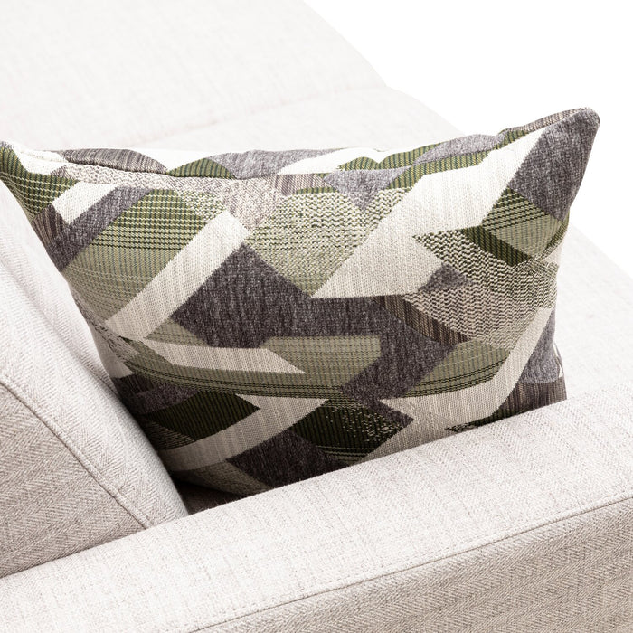 Kort & Co. Freeman 80” Linen-Look Fabric Condo Size Sofa with Wood Legs - Dove White