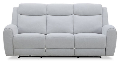 Reign 87" Fabric Power Reclining Sofa with USB Ports - Bronco Stone Grey | Sofa à inclinaison électrique Reign de 87 po en tissu avec ports USB - gris pierre Bronco