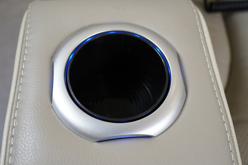 Elite 74\" Genuine Leather Massage Power Reclining Loveseat with Immersive Audio and Power Headrests - Putty