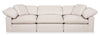 Eclipse Modular 124\" Linen-Look Fabric Sofa with Reversible Feather Down Cushions - Linen Beige
